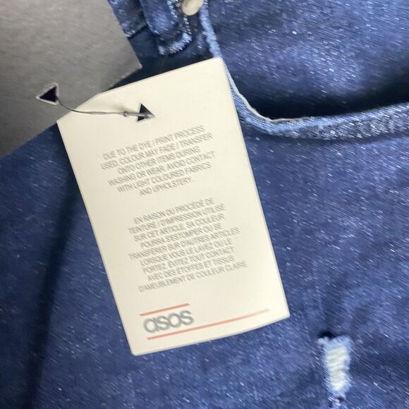 ASOS jeans women's NWT Plus Short size 40x30 distressed blue dark wash. - Picture 7 of 11